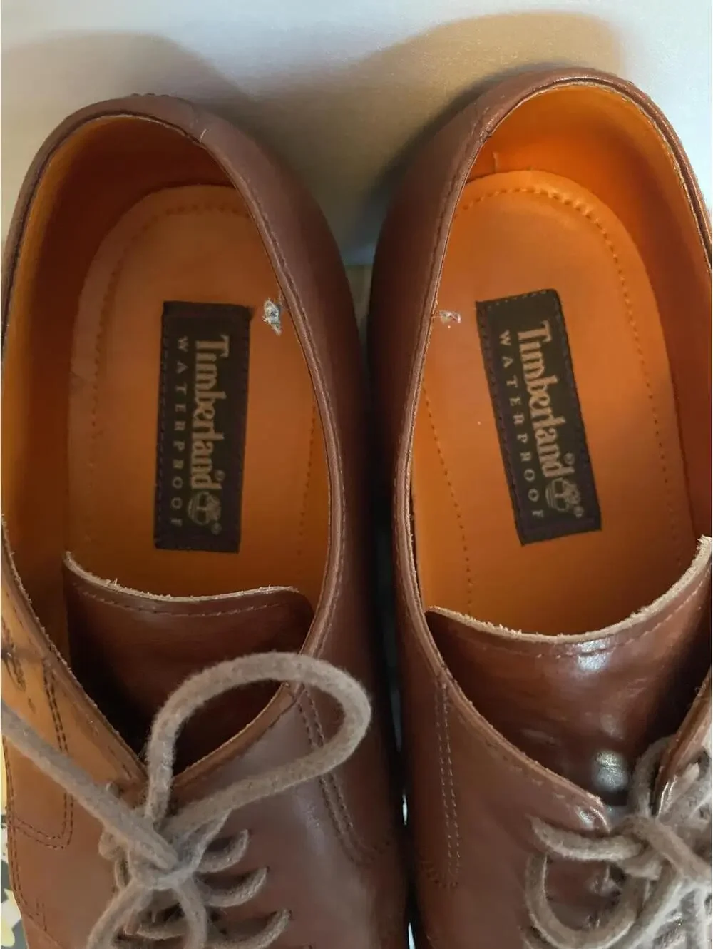Timberland Men's Tan Waterproof Leather Derby Shoe US 9.5W Grandpa Style
